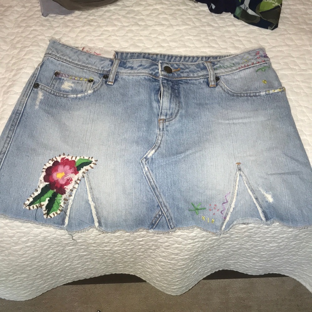 Free people brand jean skirt